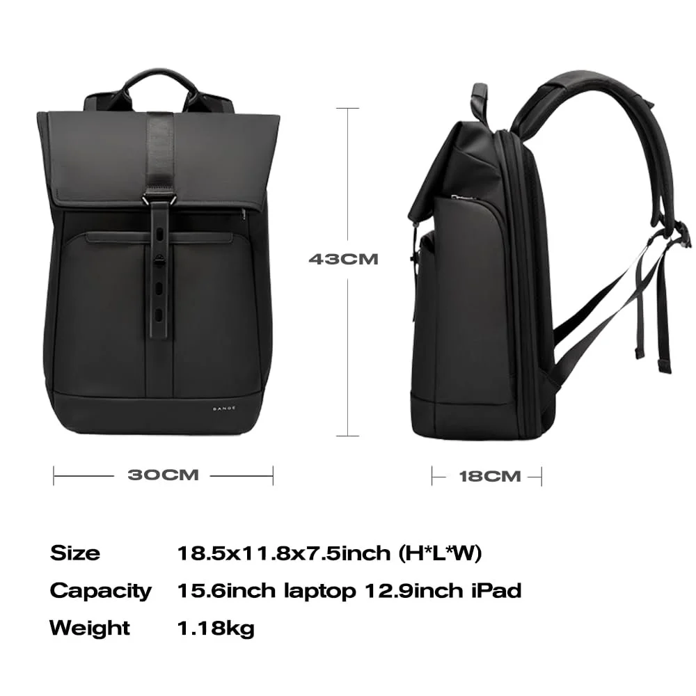 Рюкзак для ноутбука BANGE Roll Top Backpack 15.6 Inch водонепроницаемый антикража 15.6 Inch, фото №2 Рюкзак для ноутбука BANGE Roll Top Backpack 15.6 Inch водонепроницаемый антикража 15.6 Inch, фото №2