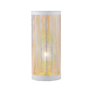 Настільна лампа Marrakech Aigna 30 см Бохо Металева E27 Біло-золотиста synthetic.ua - Фото 1