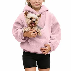 Джемпер Generisch Рождественский для девочек Детский джемпер Топ Свитшот Повседневные девичьи свитшоты Принт Щенок/Кот Бретельки на плечах Карманы Длинный рукав Толстовки с капюшоном synthetic.ua - Фото 1