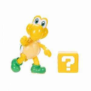 Фігурка Super Mario Nintendo Koopa Troopa Рухома З Блоком Питань Зелений synthetic.ua - Фото 1