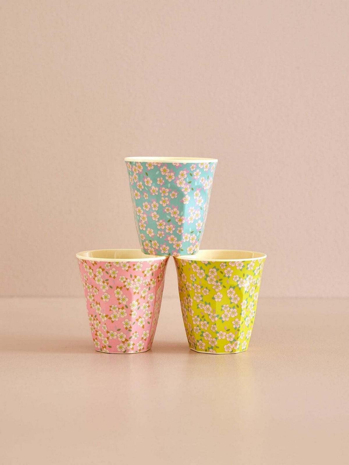 Набір кухлів Rice Меламін Квітковий візерунок Середній Набір з 3 дитячих кухлів без BPA 250 мл, фото №5