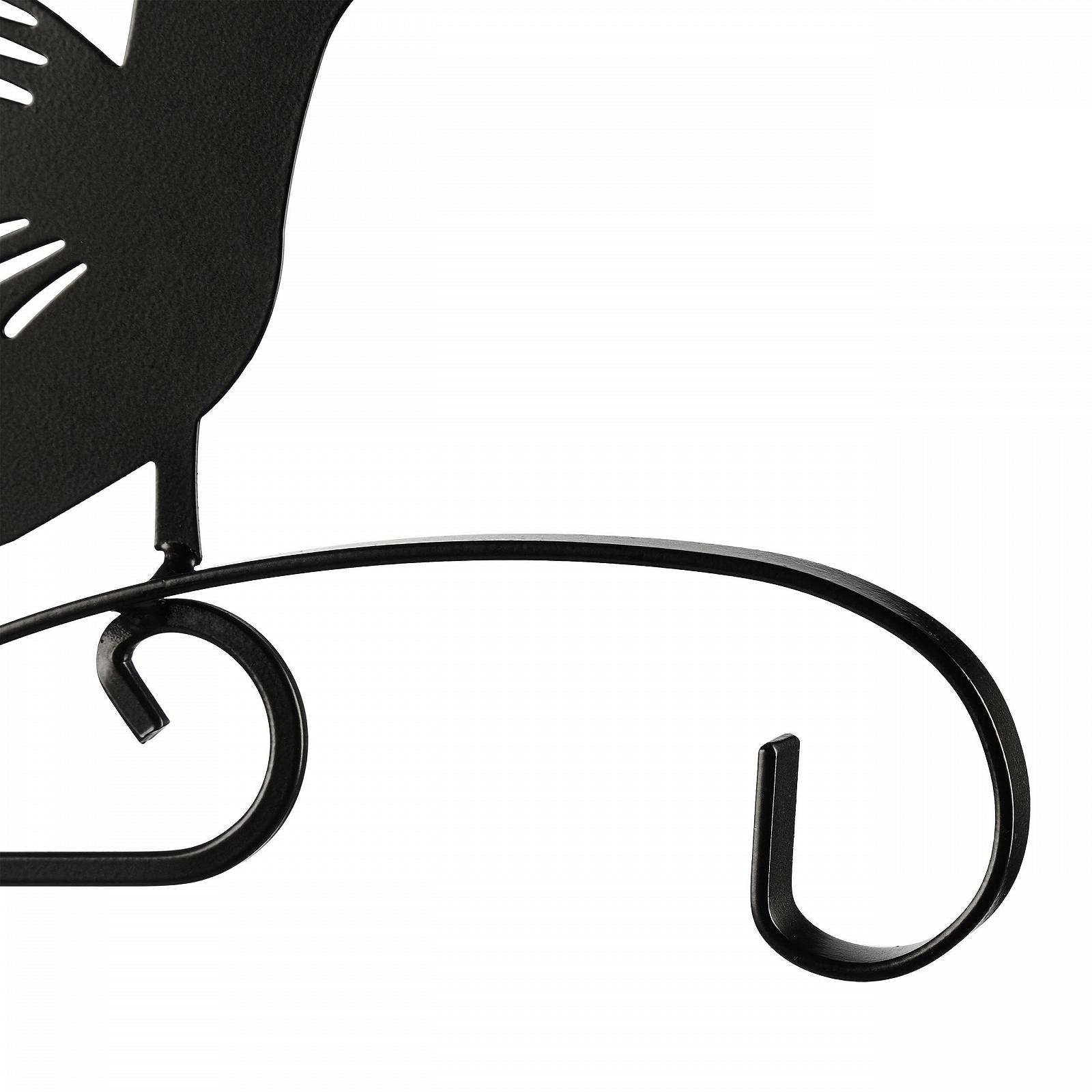 Настінний тримач для підвісних кошиків Relaxdays набір 3 шт з мотивом равлика метал 30 x 27,5 x 2 см чорний, фото №7