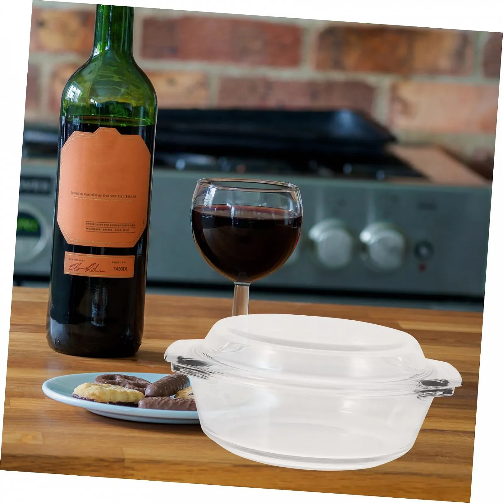 Форма для запікання SOLUSTRE з кришкою скляна термостійка прозора, фото №8