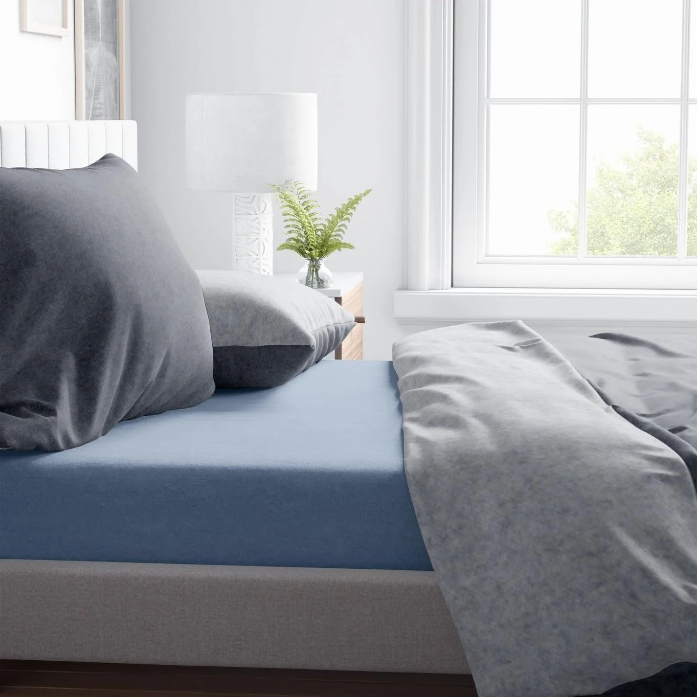 Простирадло на гумці Sleepling Бавовна фланель 140 x 200 см Світло-блакитний, фото №2 Простирадло на гумці Sleepling Бавовна фланель 140 x 200 см Світло-блакитний, фото №2