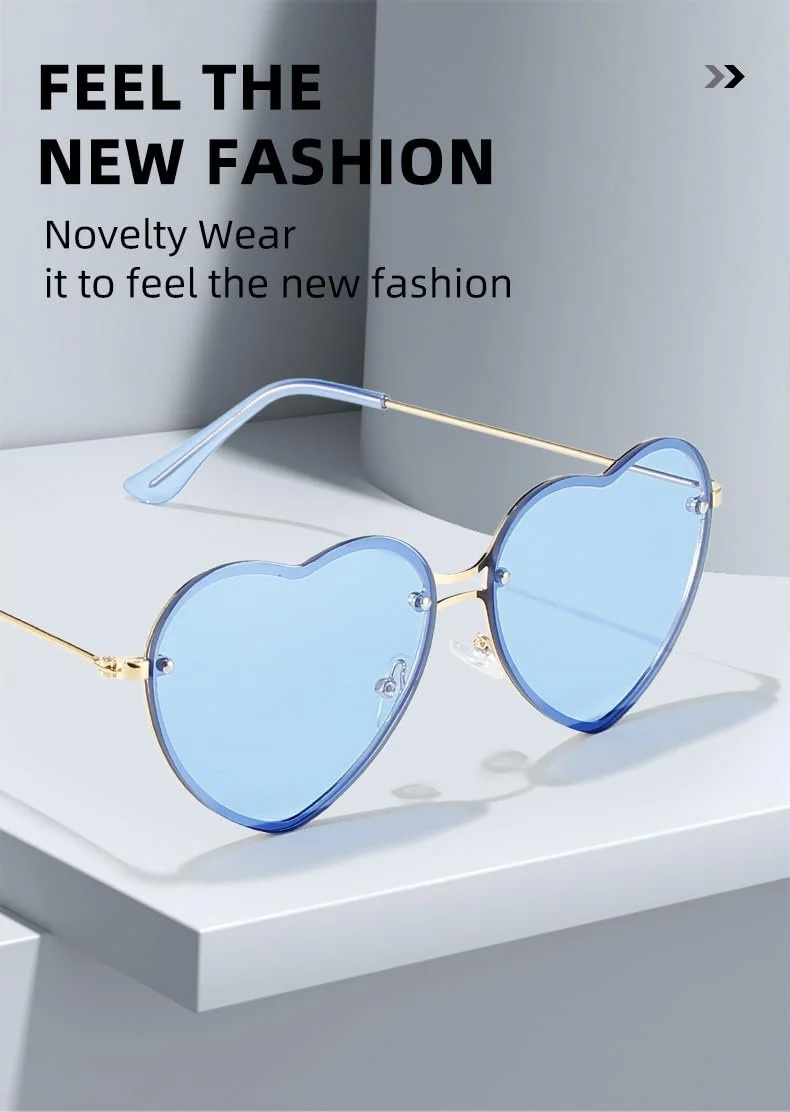 Сонцезахисні окуляри Серце PARTY GO Fashion Rimless UV400, фото №2