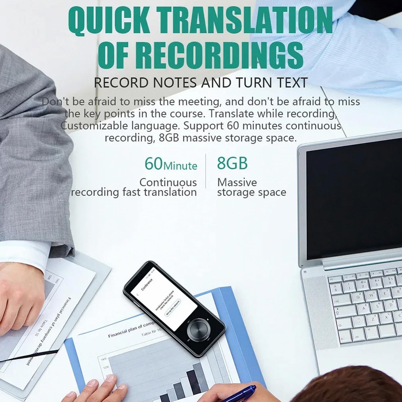 Устройство голосового перевода AI для 137 оффлайн языков, 13 онлайн языков, 43 фотоперевода для путешествий, бизнеса и обучения, фото №6 Устройство голосового перевода AI для 137 оффлайн языков, 13 онлайн языков, 43 фотоперевода для путешествий, бизнеса и обучения, фото №6