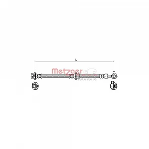 Гальмівний шланг METZGER 4110132 для NISSAN, передній міст справа - Фото 1