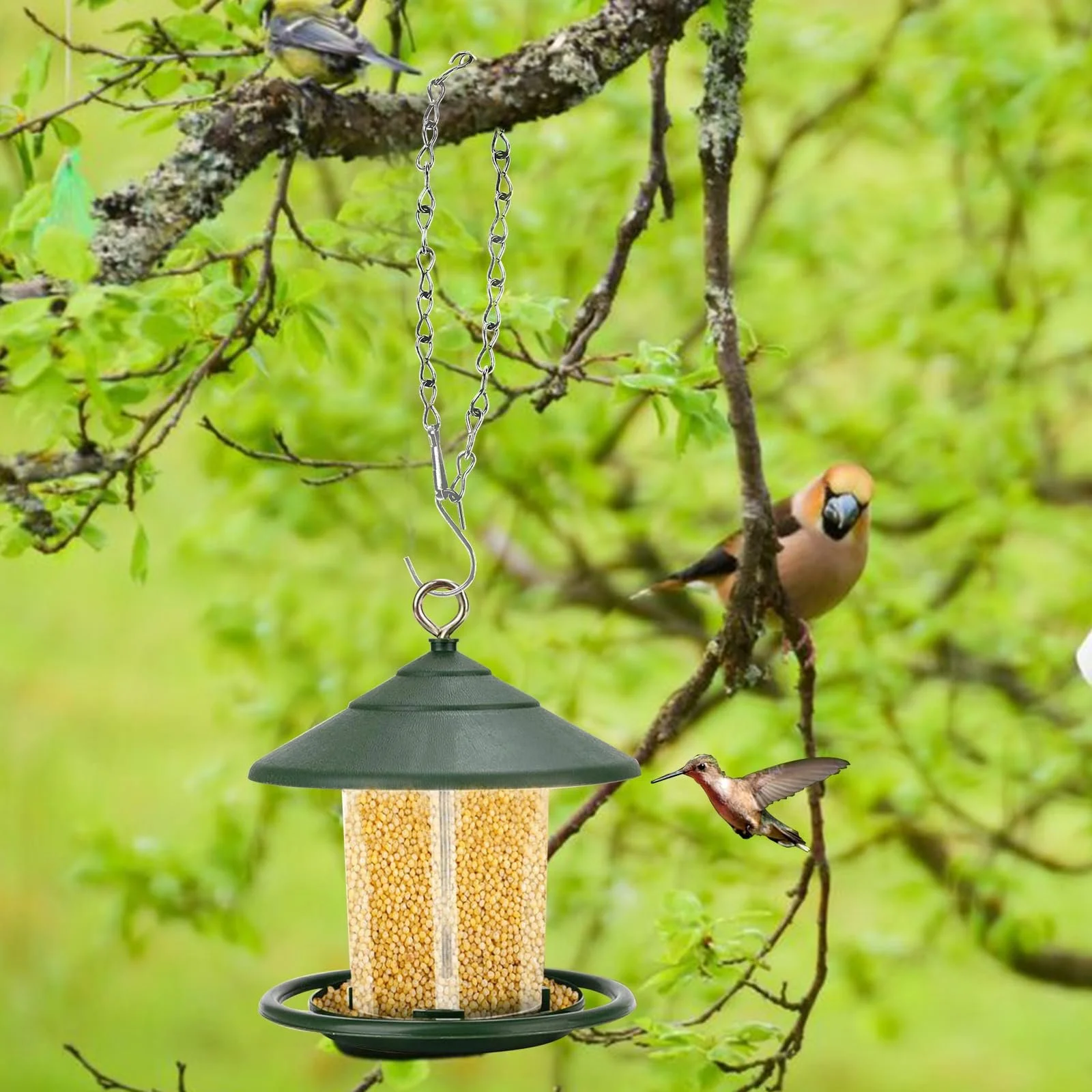 Ланцюги для підвісних кошиків 4 шт. 50 см металеві з гачками Сріблястий, фото №6