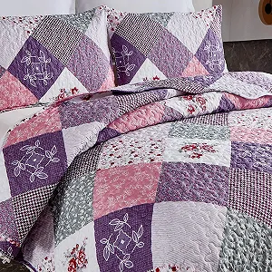 Покривало WONGS BEDDING 240 x 260 см, клаптеве покривало, стьобане synthetic.ua - Фото 1