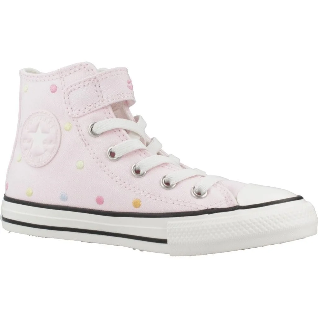 Кеды Converse Chuck Taylor All Star Canvas High Розовые в разноцветный горошек Модель Детские A10701C, фото №5