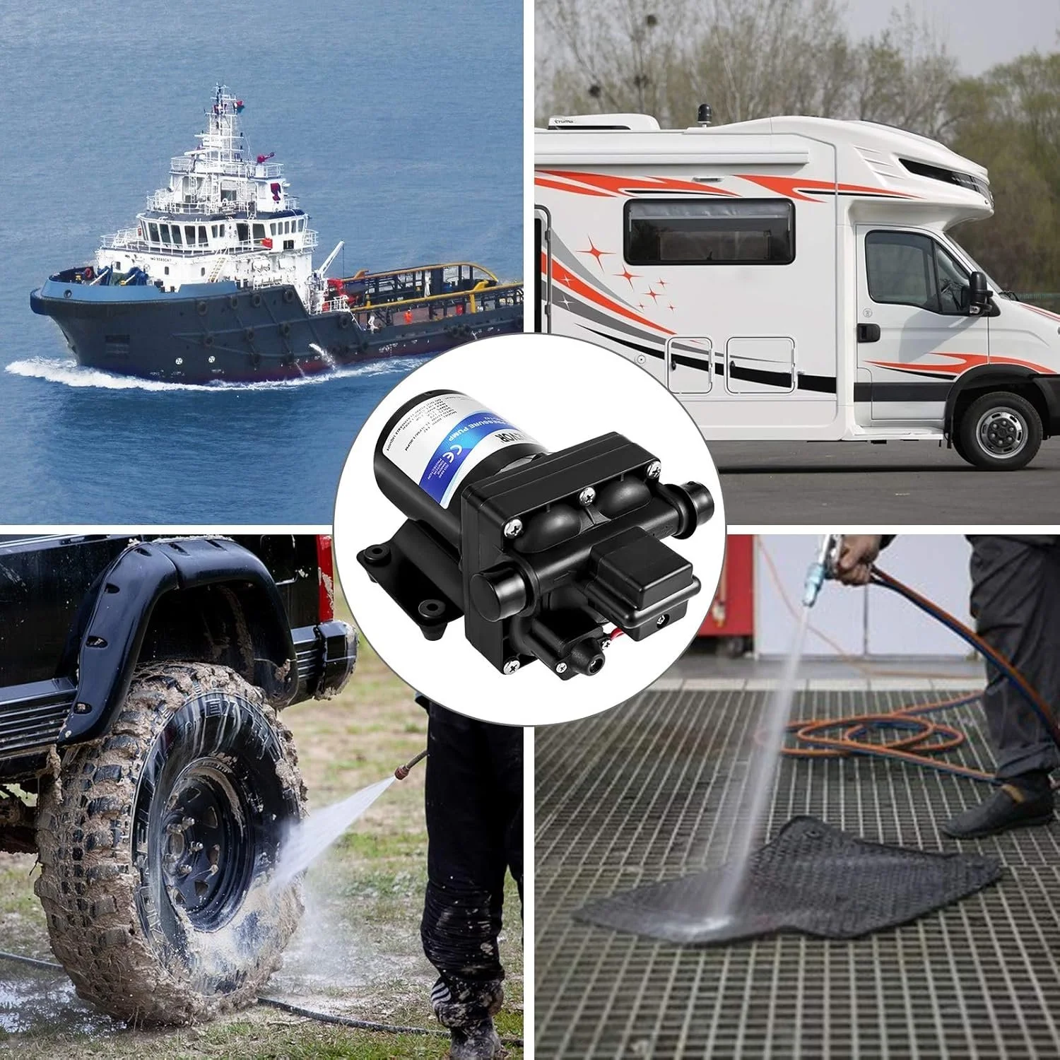 Насос VEVOR DPHC-T42 12В / Для води / 3 GPM / Поліпропілен / 45 PSI / Чорний, фото №7 Насос VEVOR DPHC-T42 12В / Для води / 3 GPM / Поліпропілен / 45 PSI / Чорний, фото №7