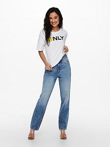 Футболка ONLSMILEY LIFE TOP BOX JRS 15232818 Bright  ONLY ONLY Білий XS synthetic.ua - Фото 1