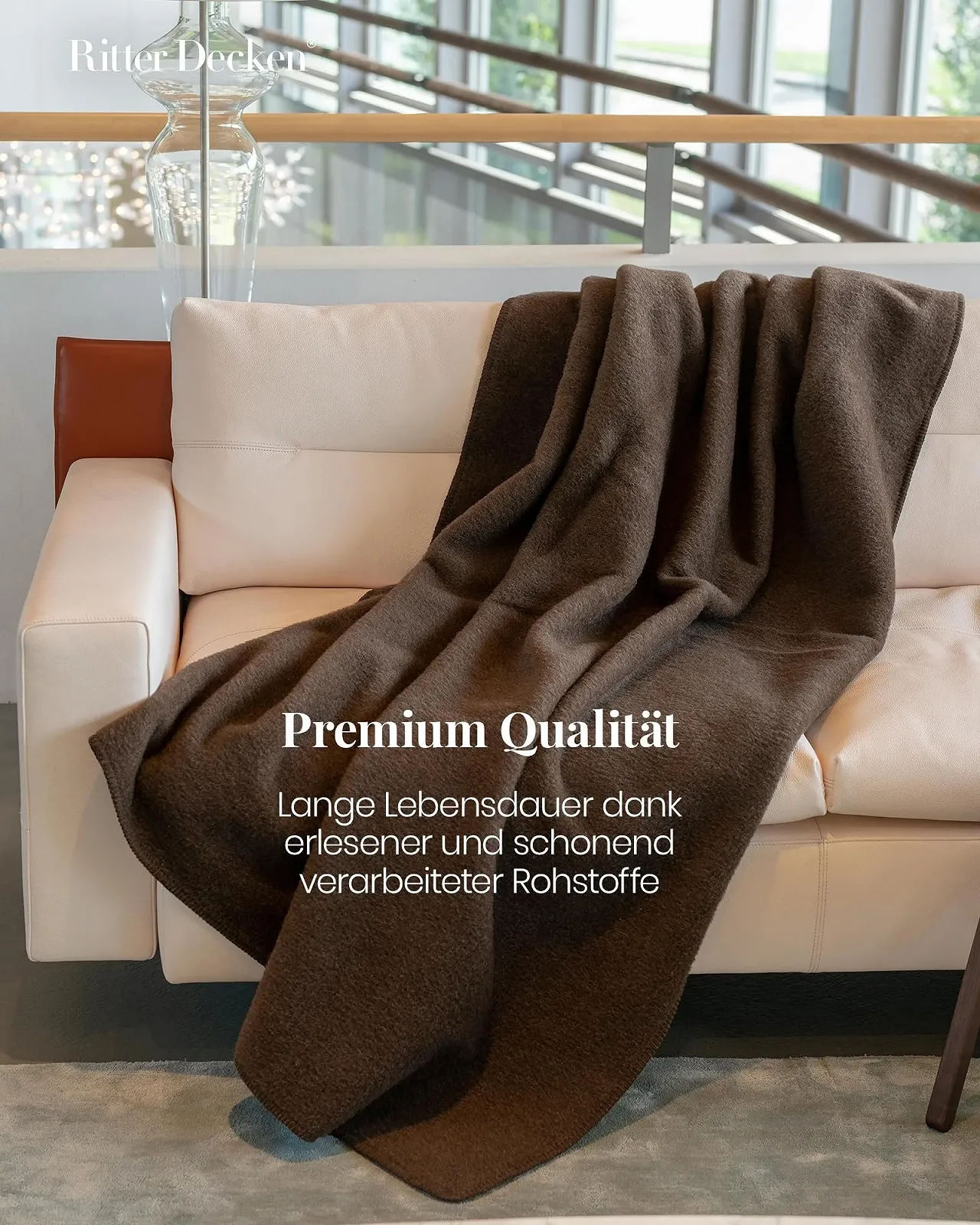 Покривало Ritter Decken Himalaya Yak, 150 x 220 см, натуральний, високоякісна Покривало зі 100% вовни яка, фото №4