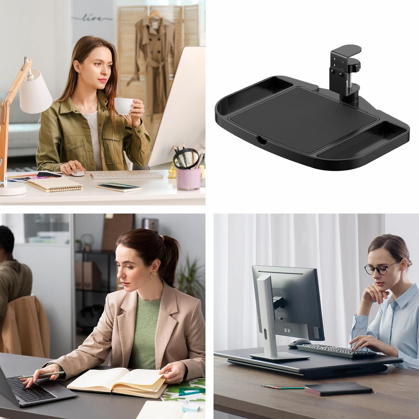 Органайзер для ручек Регулируемый настольный органайзер Подстольные органайзеры Настольные боковые органайзеры для хранения Без сверления Стальной органайзер для стола, Компактный Ver, фото №4