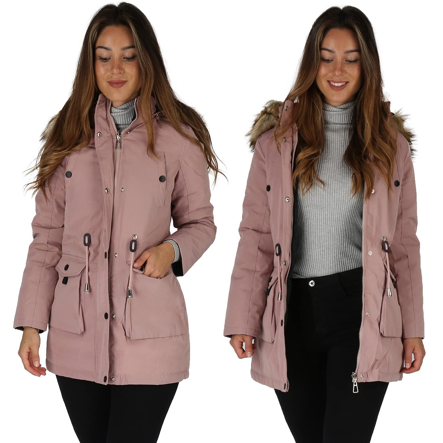 Жіноча зимова куртка Van Hill з капюшоном зі штучного хутра, фото №4