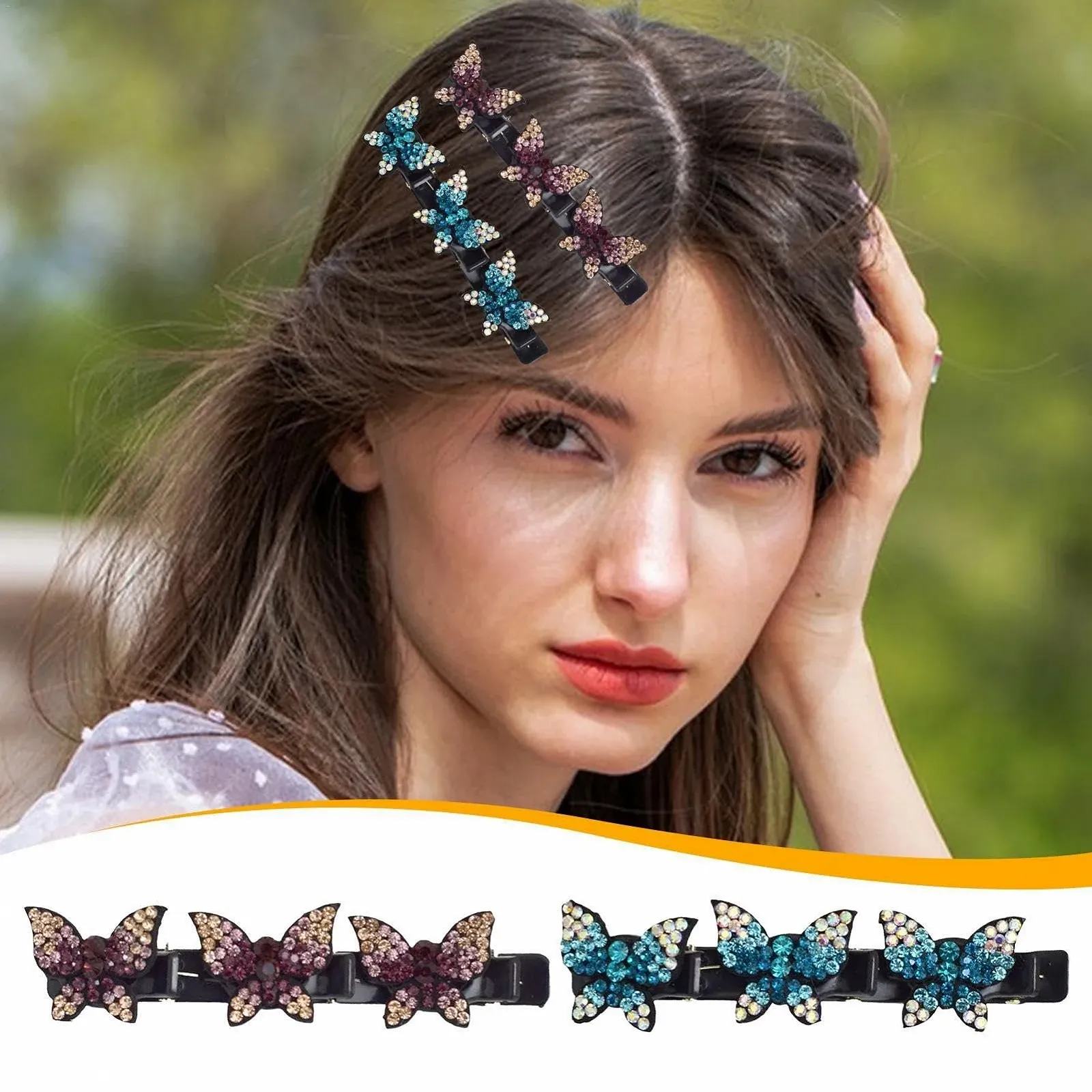 Заколки для волос 4 шт. со стразами, клипсы "Утиный клюв", аксессуары для причесок, фото №8 Заколки для волос 4 шт. со стразами, клипсы "Утиный клюв", аксессуары для причесок, фото №8