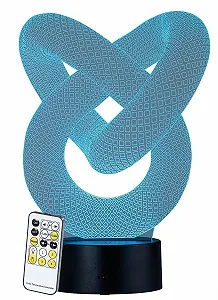 3D-голографическая лампа Lunartec 3D LED с рисунком Бесконечный бант 7 цветов - Фото 1