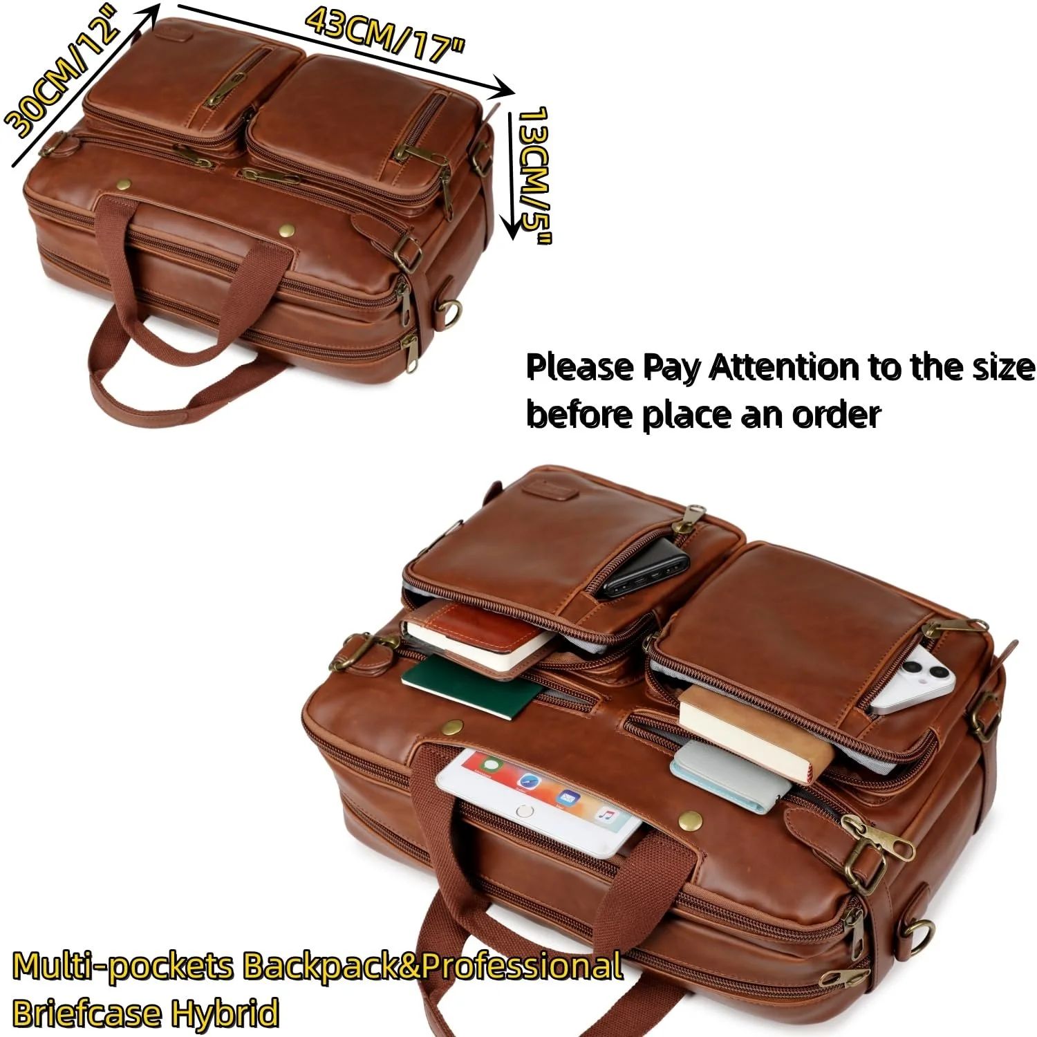 Рюкзак-портфель гибрид HB-22 17 дюймов из искусственной кожи мужской, фото №4