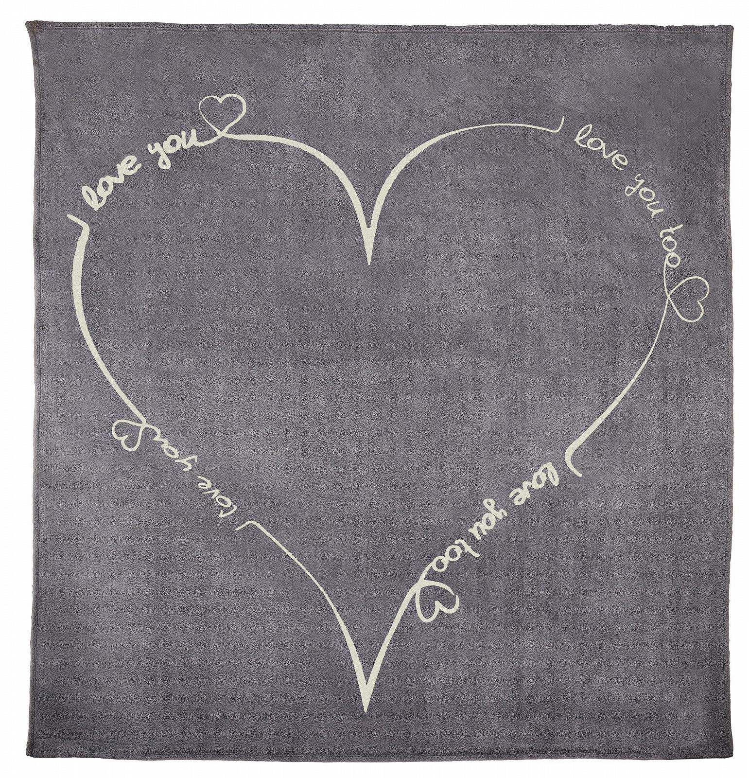 Плед One-home Cuddly Love You Heart Сірий, що світиться у темряві, пухнастий, розмір: 150 x 200 см, фото №3 Плед One-home Cuddly Love You Heart Сірий, що світиться у темряві, пухнастий, розмір: 150 x 200 см, фото №3