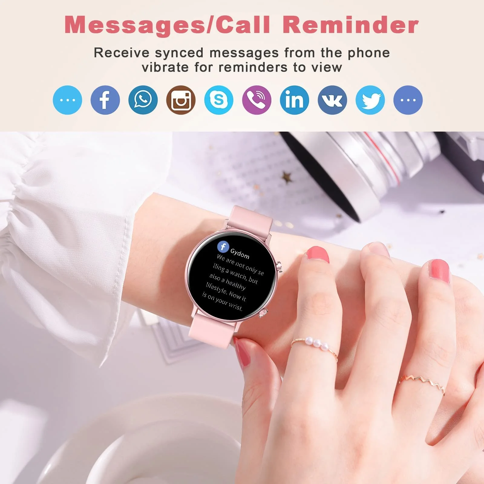 Смартгодинник jianyana Рожевий, фото №5