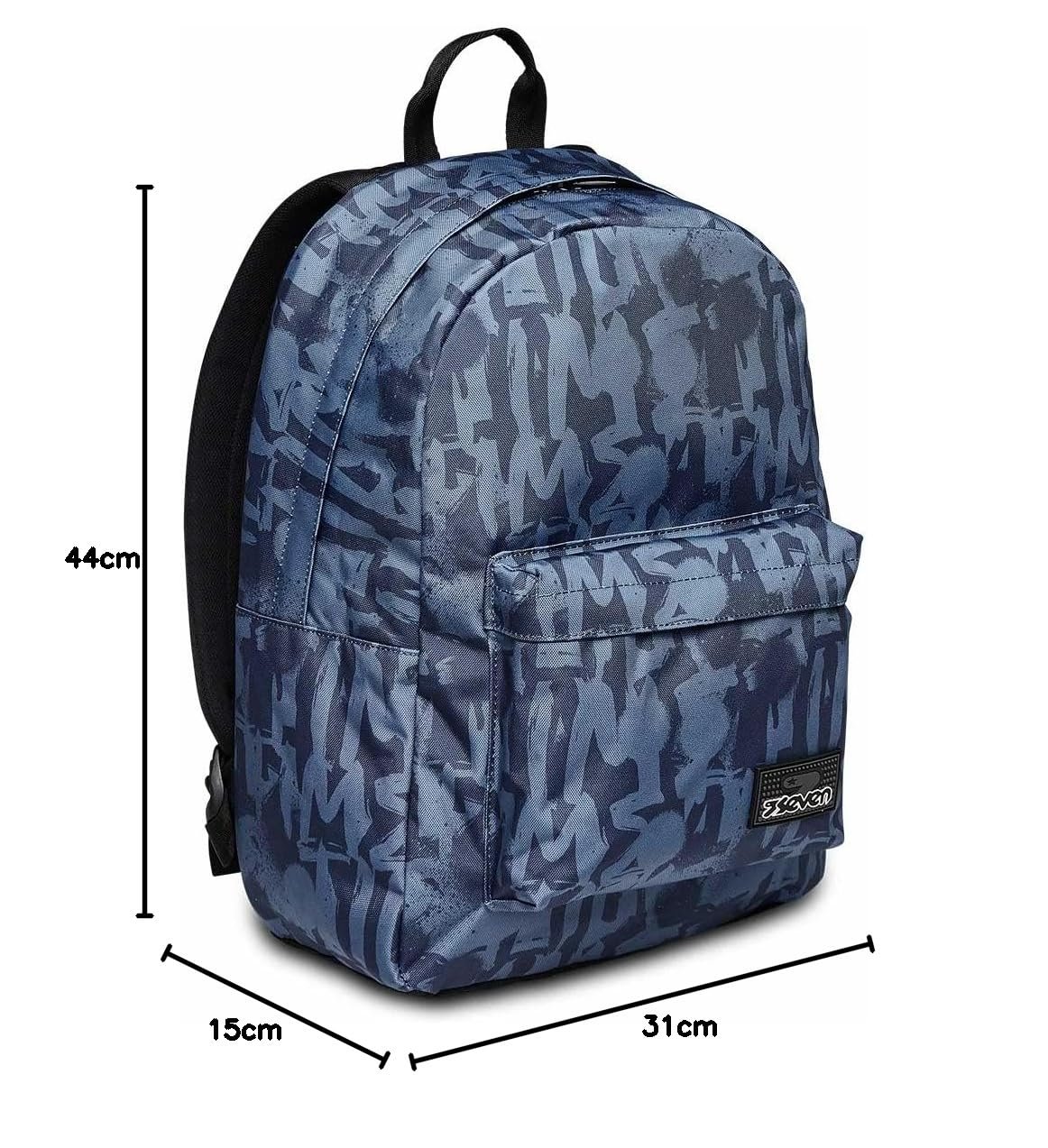 Ранець Seven ISCHOOLPACK Місткий шкільний ранець для підлітків, дівчаток та хлопчиків, з відділенням для ноутбука та USB-портом, італійський дизайн, різнокольоровий, синій, розмір Unit, сучасний, фото №8
