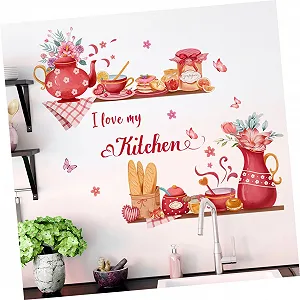 Набір наклейок на стіну OUNONA Tableware Gourmet Kitchen Fruit Cooking Utensils - Фото 1