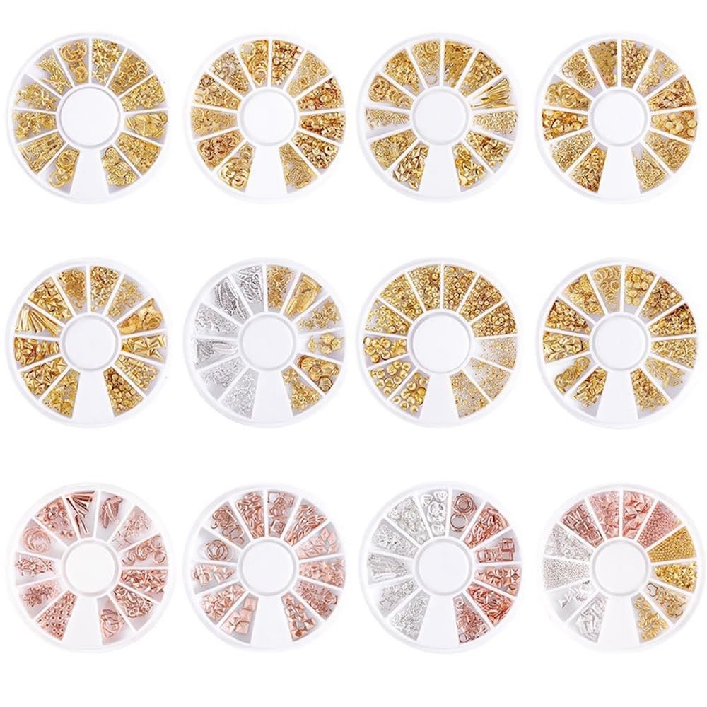 3D Блестки для ногтей, Неправильные бусины для ногтей, Металлические блестки в форме звезды и луны, Разнообразные украшения для ногтей, Подвески для маникюра, DIY изделий, Ювелирных аксессуаров, Золото 5, фото №6