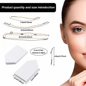 Наклейки для обличчя Миттєві невидимі 40 шт, змінна стрічка, стрічка для підтяжки шиї та очей synthetic.ua - Фото 1