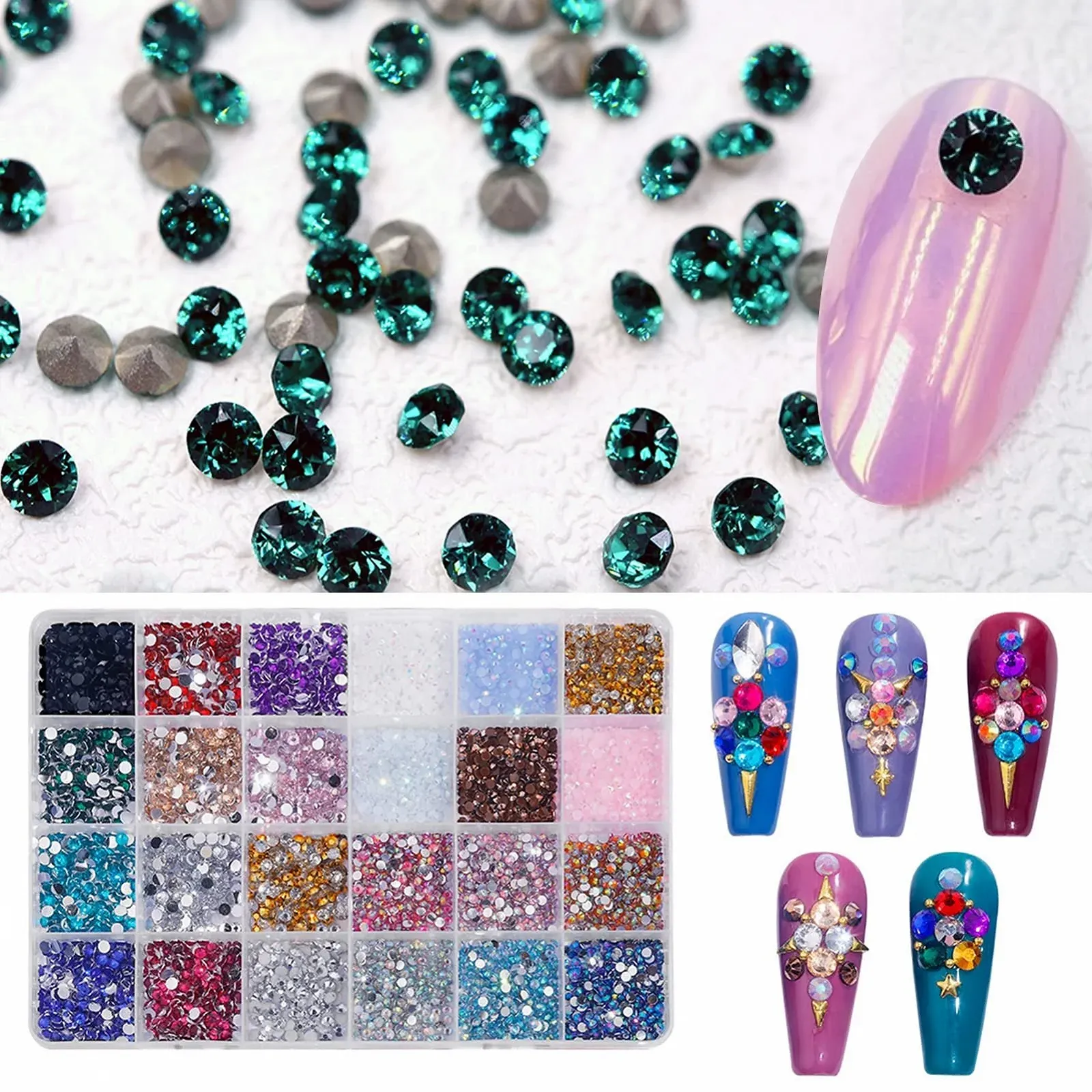 3D Декор для нігтів Звичайна форма Достатня кількість Пластик Мініатюрний Люмінесцентний B, фото №5