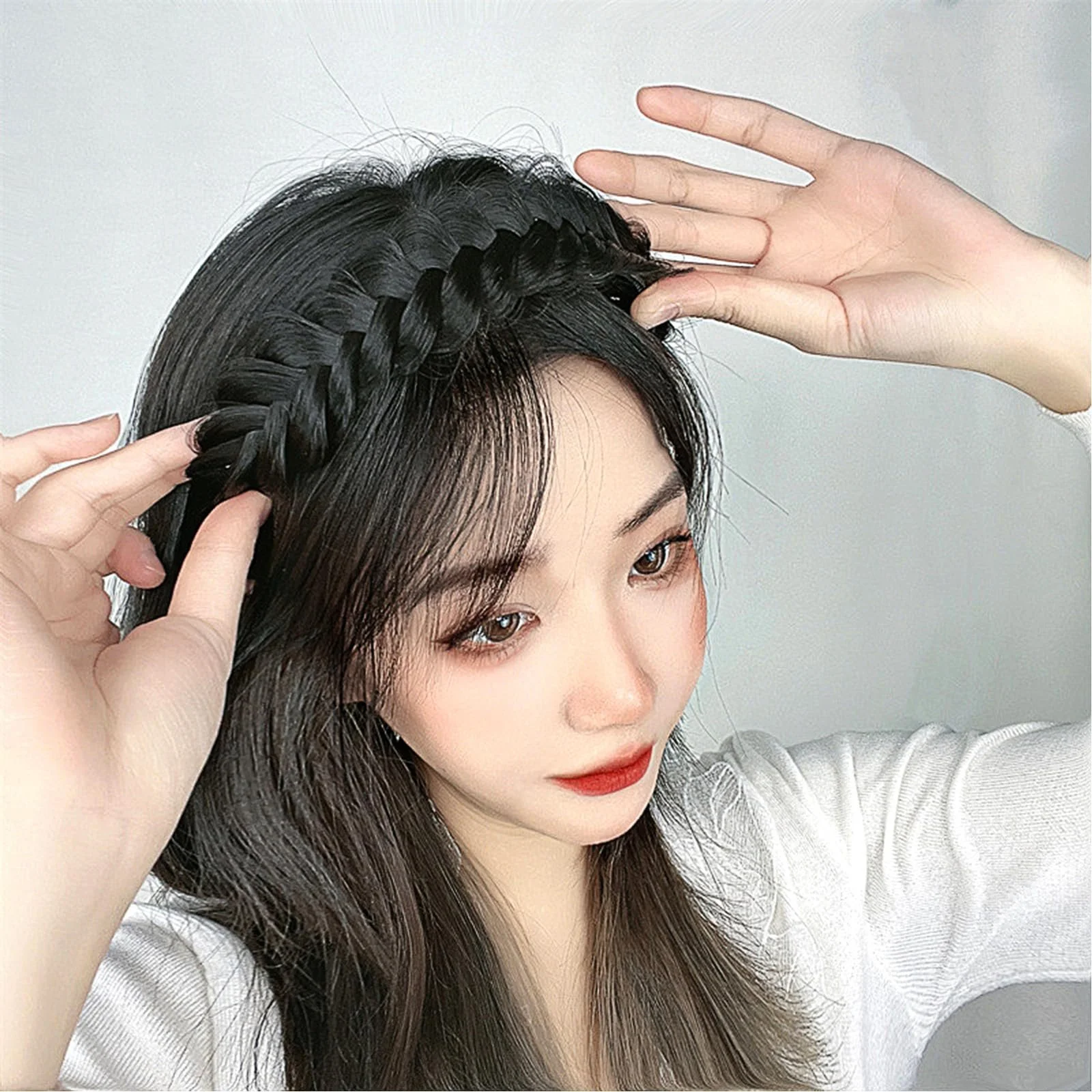 Плетеный обруч для волос, фото №6