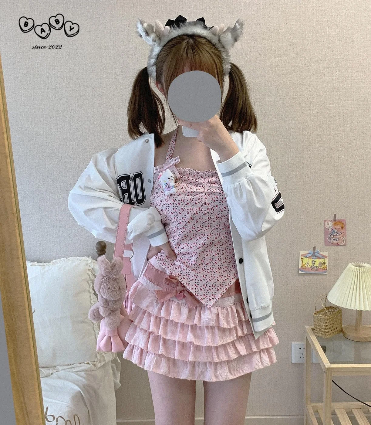 Міні-спідниця Lolita OATSBAS з еластичною талією для жінок та дівчат, плісирована Y2K багатошарова, фото №5