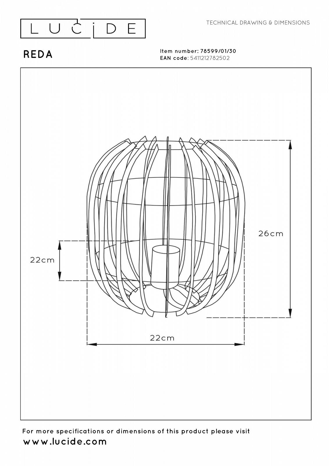 Настільна лампа Lucide Reda 22 см 1 x E27 чорна, фото №7