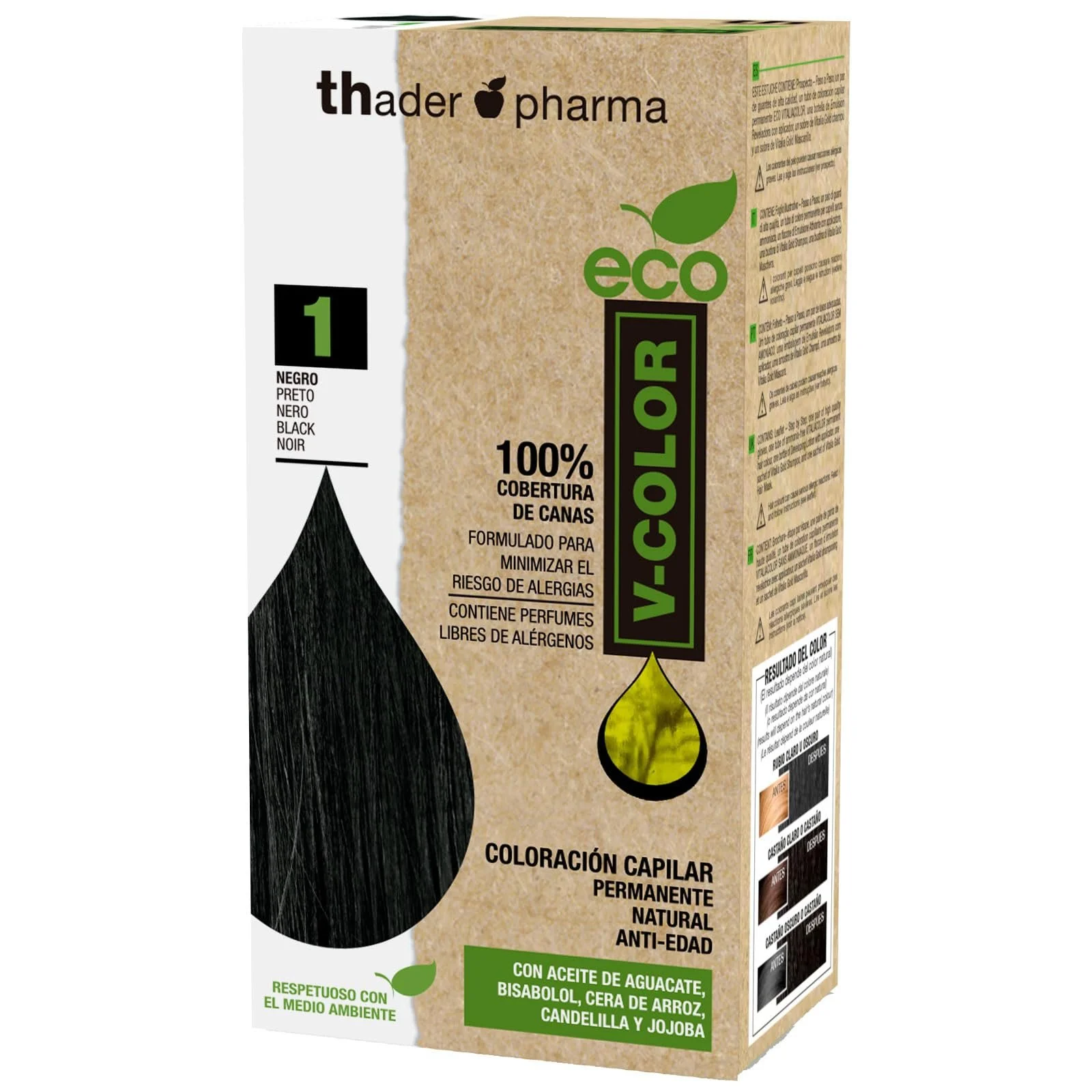 Фарба для волосся Th Pharma ECO V-Color Kit Permanent Hair Colour No. 1 Black, фото №1 Фарба для волосся Th Pharma ECO V-Color Kit Permanent Hair Colour No. 1 Black, фото №1