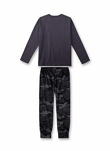 Піжама Sanetta для хлопчиків довга темно-сіра synthetic.ua - Фото 1