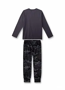 Піжама Sanetta для хлопчиків довга темно-сіра synthetic.ua - Фото 1