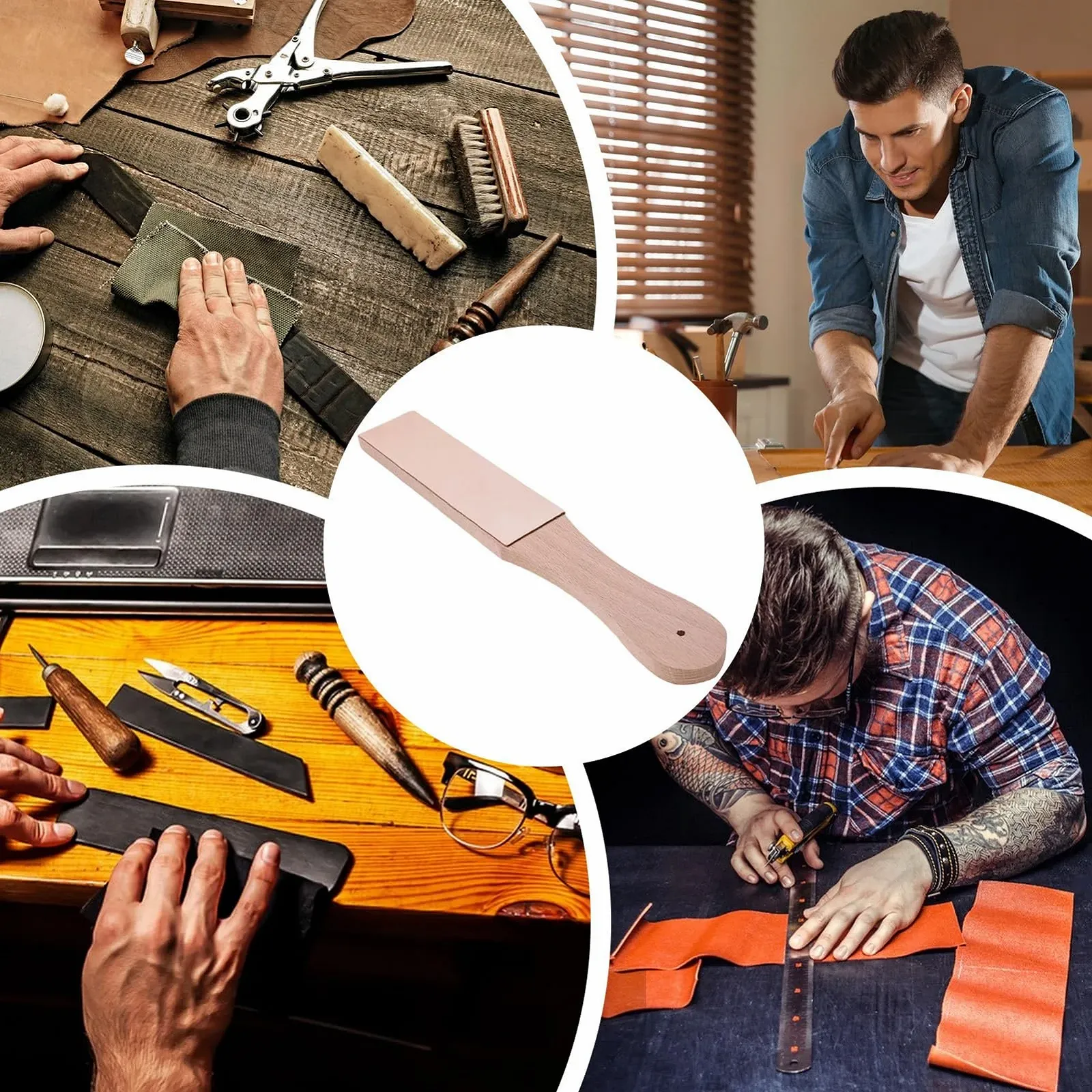 Точильний блок Cork Sharpener Block Двосторонній ергономічний Woodworking Chefs, фото №5