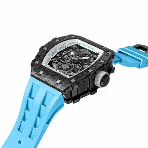 Мужские Часы Автоматические Механические TSAR BOMBA Квадратные из нержавеющей стали, водонепроницаемые 50 м, с силиконовым ремешком synthetic.ua - Фото 1