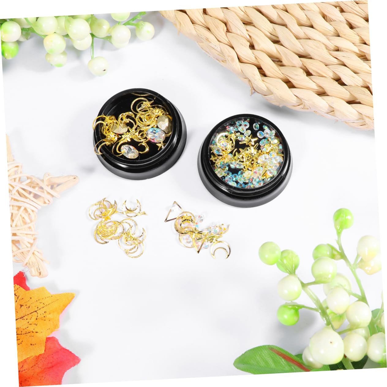 Стразы для ногтей Healeved, 4 шт, разноцветные, медная пластина, фото №5