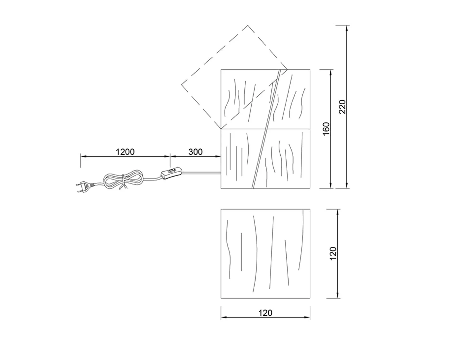 Настільні лампи Cube (набір 2 шт.) 16 см Натуральне дерево, фото №7