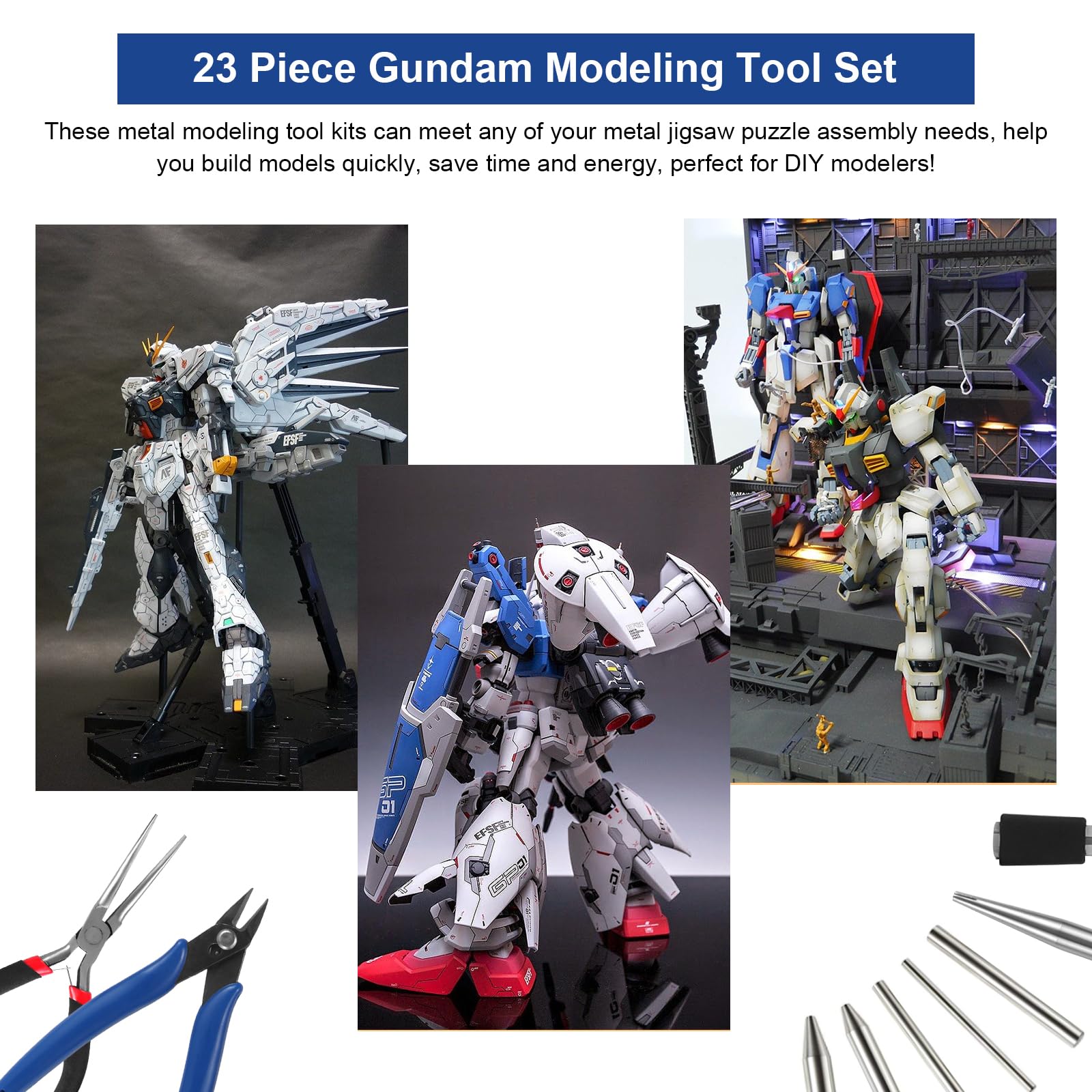 Набор инструментов WiMas Metal Puzzle Tool Set Metal Model Kits для сгибания и фиксации моделей 23 шт., фото №6