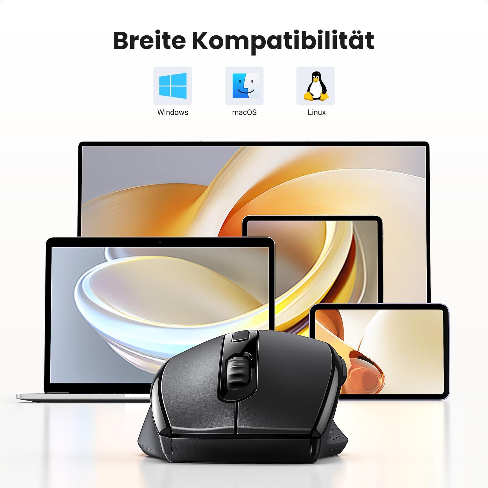 Мышь UGREEN Wireless 2.4G 1600 DPI 6 Кнопок с Nano Приемником Черный, фото №7