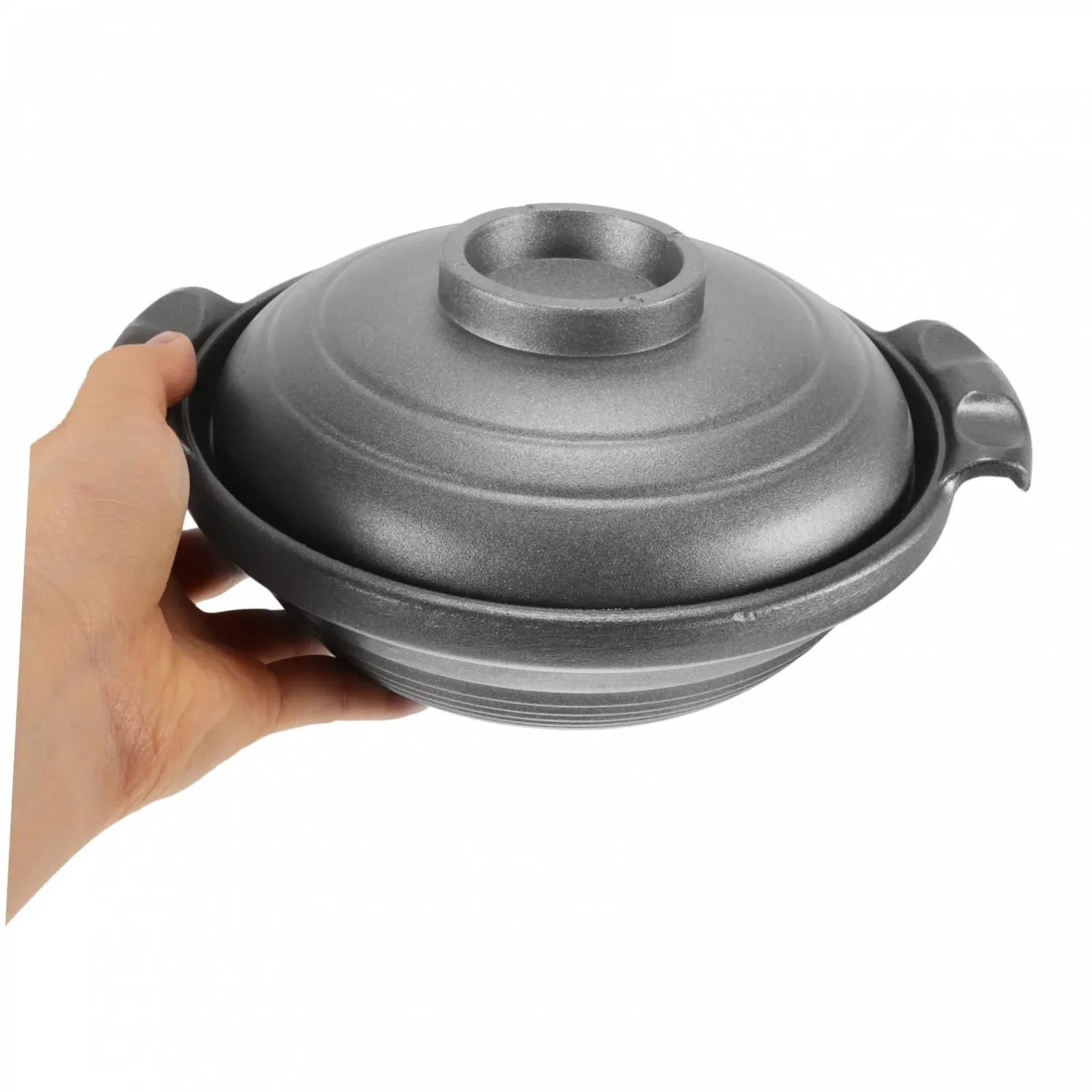 Кастрюля-кокотница Керамическая С двумя ручками Жаропрочная Черная, фото №9