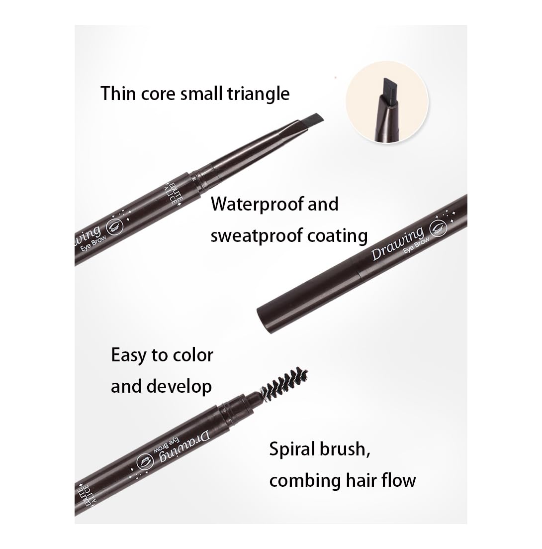 Олівець для брів Double-Sided Eyebrow Pencil Темно-коричневий, фото №5