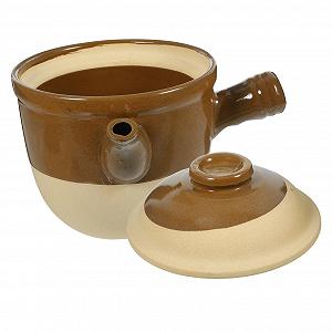 Глиняный горшок Ciieeo с крышкой керамический для супа и риса небольшой - Фото 1