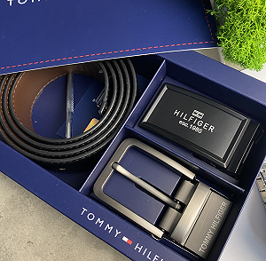 Ремень мужской кожаный брендовый с двумя пряжками в подарочной упаковке Tommy Hilfiger ціна на synthetic.ua - Фото 1 Ремень мужской кожаный брендовый с двумя пряжками в подарочной упаковке Tommy Hilfiger synthetic.ua - Фото 1