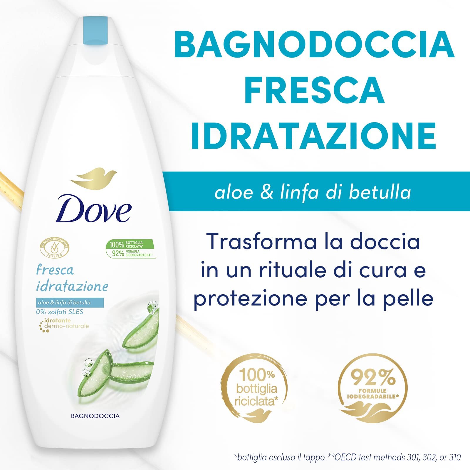 Гель для душу Dove Fresh зволожувальний 600 мл, фото №4