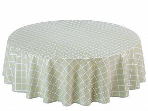 Скатертина Home Direct Кругла клейончаста 160 см Шавлієво-зелена synthetic.ua - Фото 1