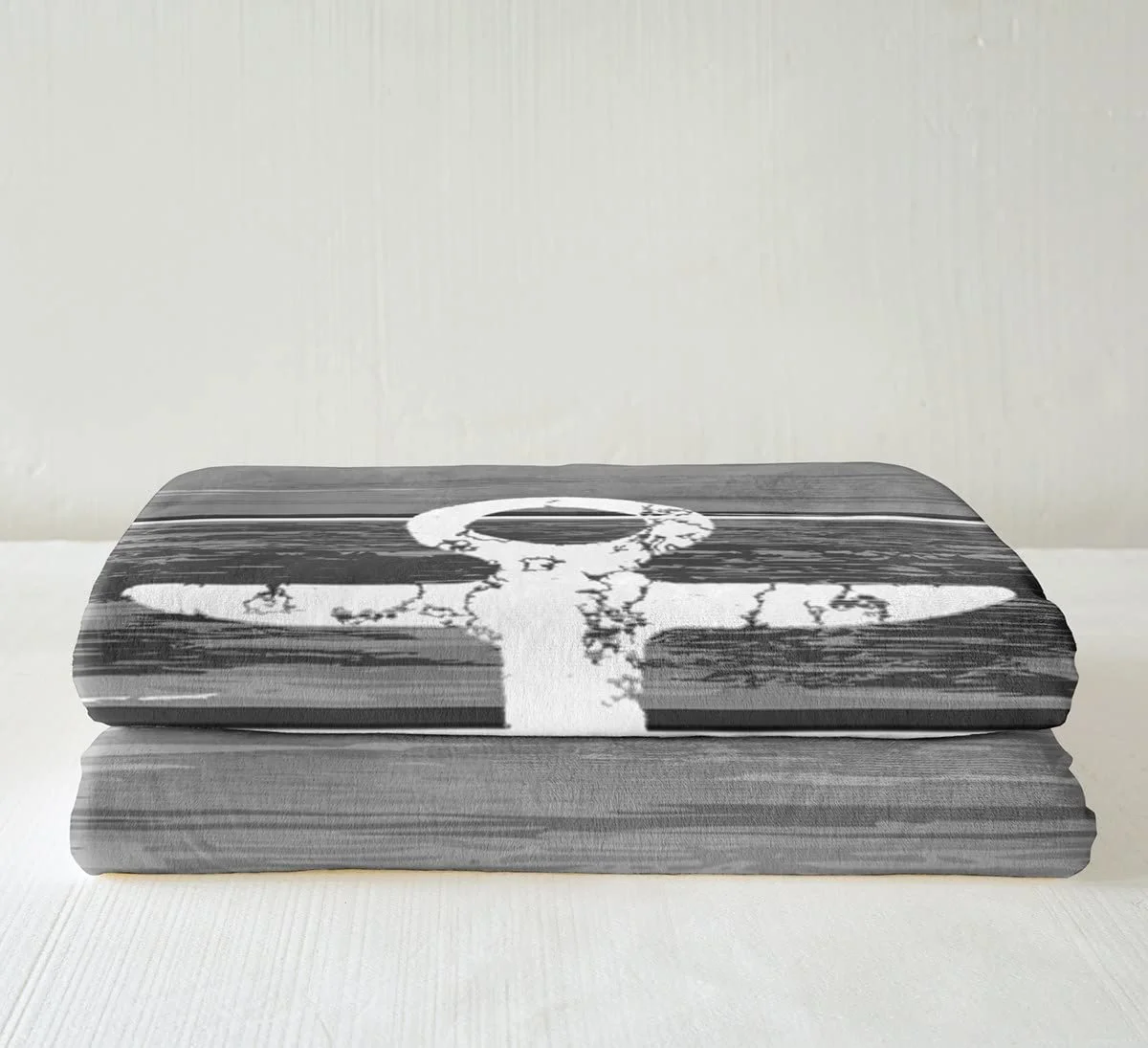 Покривало Tbrand Якір, Морська тематика, 150 x 200 см, Вінтажний вигляд, Потерте дерево, Сільський стиль, фото №4