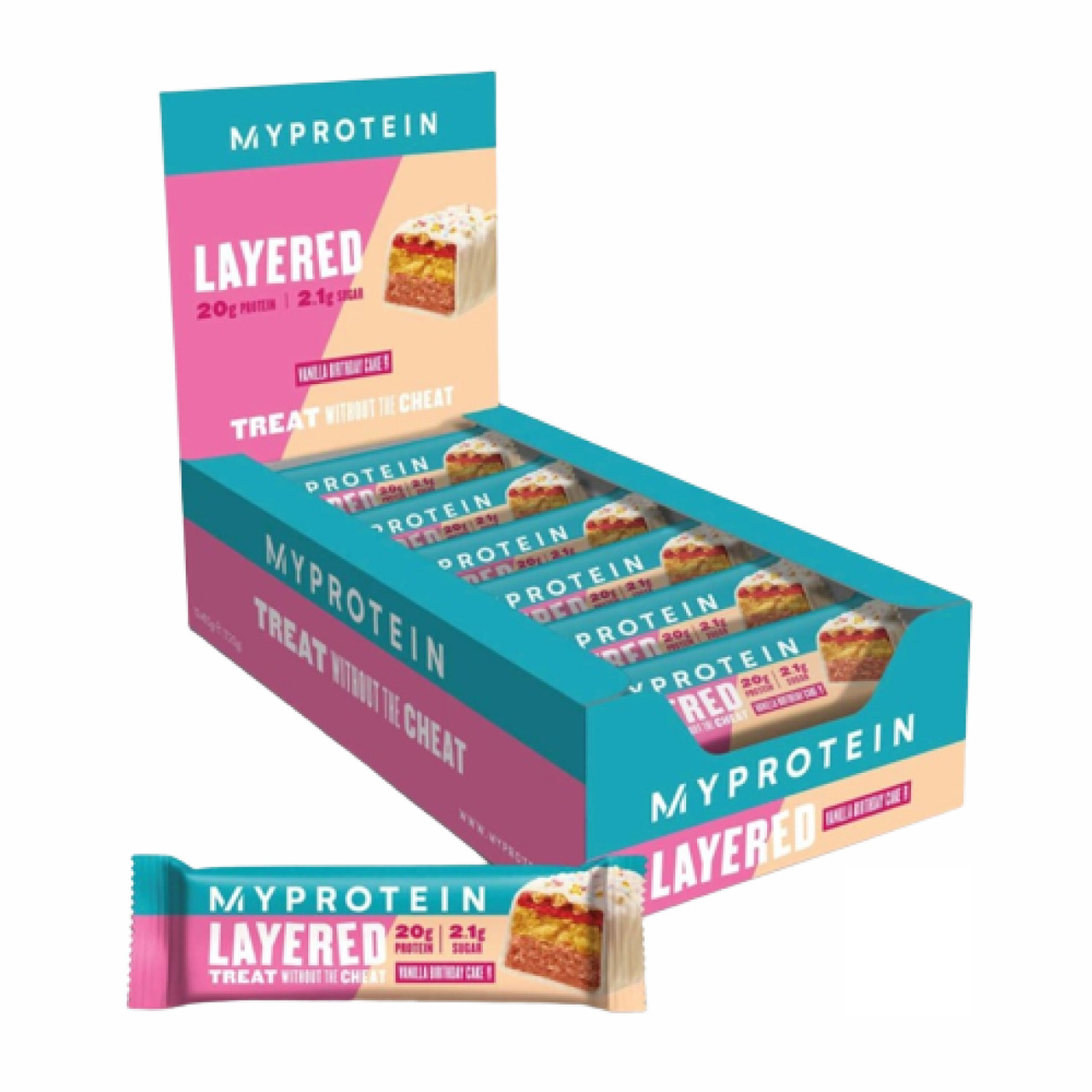 Retail Layered Bar 12x60g Vanilla Birthday Cake, фото №1