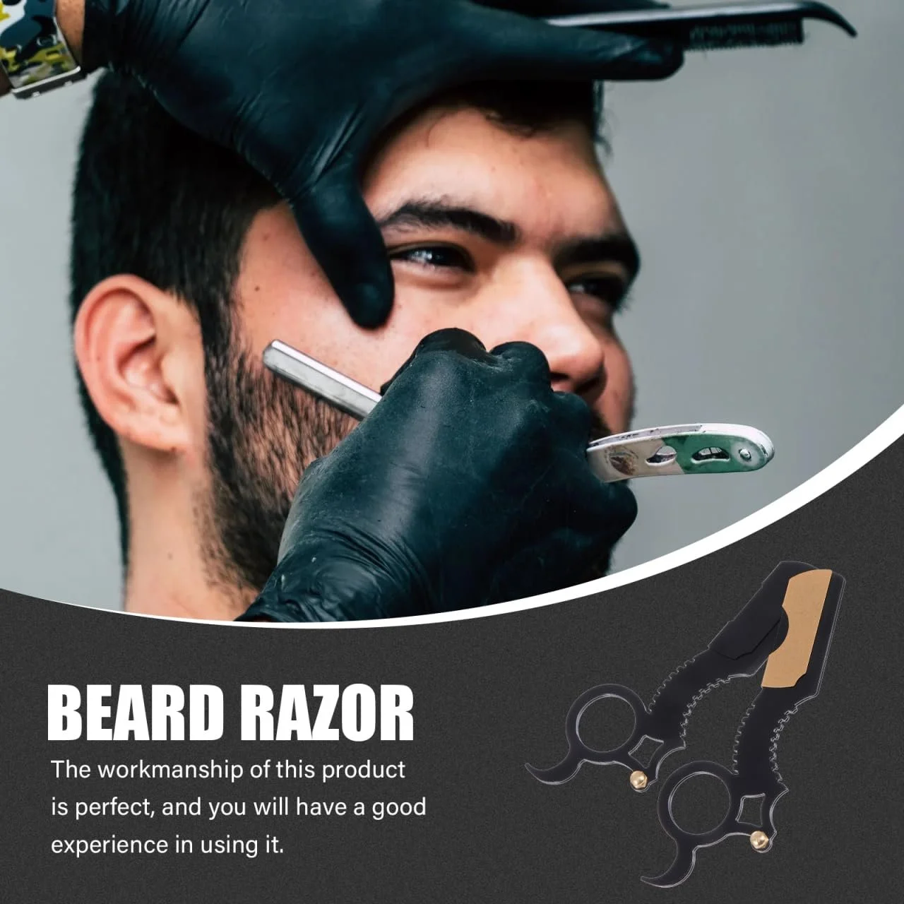 Опасная бритва Vintage Beard Razor 2 шт. Нержавеющая сталь, фото №4 Опасная бритва Vintage Beard Razor 2 шт. Нержавеющая сталь, фото №4